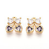 Brass Micro Pave Cubic Zirconia Charms KK-N261-94C-G-1