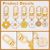 24Pcs 6 Style Alloy Enamel Pendant Decorations HJEW-WR00024-3