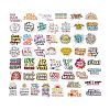 50Pcs Cartoon English Word Paper Sticker Label Set DIY-G075-01-1