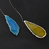 Chakra Natural Dyed Agate Piece Hanging Ornament HJEW-R126-01A-7