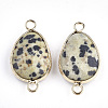 Natural Dalmatian Jasper Links connectors X-G-S344-02H-2