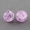 Spray Painted Crackle Glass Beads Strands CCG-Q002-10mm-04-1