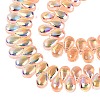 Electroplate Transparent Glass Beads Strands EGLA-N057-01A-05-3