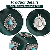 24Pcs 12 Styles Synthetic Turquoise Pendants PALLOY-PH0002-19-4