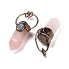 Natural Rose Quartz Big Pointed Pendants G-M383-21B-3