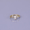 Teardrop 304 Stainless Steel with Clear Cubic Zirconia Finger Rings for Women FS-WG6614B-03-4
