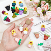 GOMAKERER 18Pcs 18 Style Leaf Pot and Flower Food Grade Eco-Friendly Silicone Beads SIL-GO0001-15-3