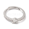 Rack Plating Brass Clear Cubic Zirconia Constellation Adjustable Rings for Women RJEW-S407-08P-08-2