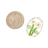 Glass Seed Beaded & Handmade Millefiori Glass Pendants PALLOY-MZ00901-04-2