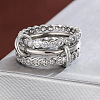 Brass Micro Pave Cubic Zirconia Finger Rings WG3D341-02-1