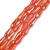 Electroplated Opaque Glass Beads Strands EGLA-L015-FR-B-01-M-3