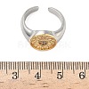 Brass Micro Pave Clear Cubic Zirconia Cuff Rings RJEW-G364-01GP-01-5