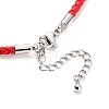 Braided Round Imitation Leather Bracelets Making BJEW-H610-01P-3