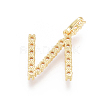 Golden Plated Brass Micro Pave Clear Cubic Zirconia Pendants ZIRC-L093-01N-2