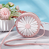 DIY Sew on PU Leather Daisy Flower Pattern Round Multi-Use Crossbody/Shoulder Bag Making Kits DIY-WH0297-56B-4