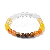 Natural & Synthetic Mixed Gemstone Round Beaded Stretch Bracelets for Women BJEW-JB11056-4