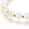 Natural Moonstone Bracelets Sets BJEW-JB03913-02-3