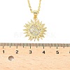Brass Micro Pave Clear Cubic Zirconia Sun Pendant Necklaces for Women NJEW-S449-05A-G-5