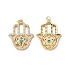 Rack Plating Brass Pave Cubic Zirconia Pendants KK-O142-19G-2