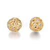 Brass Pave Clear Cubic Zirconia Beads KK-N231-332-1