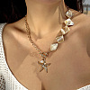 Alloy & Plastic Pearl & Natural Shell Pendant Necklaces FS-WG9F39A-07-1