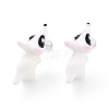 Cute Dog Resin Stud Earrings EJEW-K089-03P-1