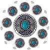 1-Hole Alloy & Cat eye Turquoise Decorative Rivets FIND-GF0004-53A-1
