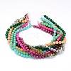 Faceted Natural Agate and Dyed Jade Beads Strands G-F559-06-2