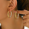 Elegant Stainless Steel Rhinestone Circle Hoop Earrings for Women VR7633-2-1