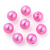Spray Painted ABS Plastic Imitation Pearl Beads OACR-T015-05C-15-3