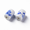 Floral Printed Porcelain Beads PORC-T007-09-3