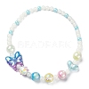 Sparkling Heart & Butterfly Resin & Acrylic Beaded Necklace NJEW-JN04397-2