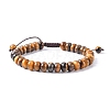 Adjustable Natural Tiger Eye Braided Bead Bracelets BJEW-F369-A06-2