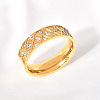 304 Stainless Steel with Clear Cubic Zirconia Finger Rings FS-WG2FC1C-10-1