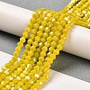 Opaque Solid Color Electroplate Glass Beads Strands EGLA-A039-P4mm-B05-4