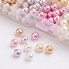   10 Color Eco-Friendly Pearlized Round Glass Pearl Beads HY-PH0004A-8mm-03-3