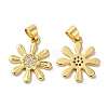 Rack Plating Brass Pave Cubic Zirconia Pendants KK-O142-42G-2
