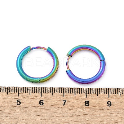 202 Stainless Steel Huggie Hoop Earrings EJEW-F111A-18mm-RC-1