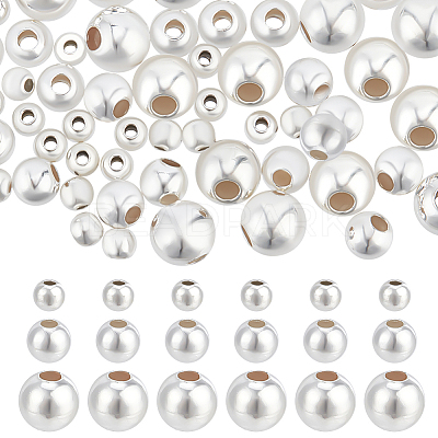 60Pcs 3 Styles 925 Sterling Silver Beads STER-BC0002-11-1
