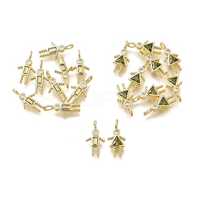 Brass Micro Pave Cubic Zirconia Pendants KK-D339-02G-08-1