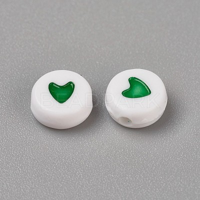 Acrylic Enamel Beads OACR-WH0003-04B-1