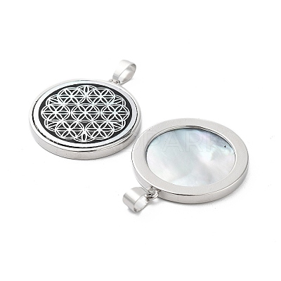 Natural White Shell Pendants SHEL-G017-01P-01-1