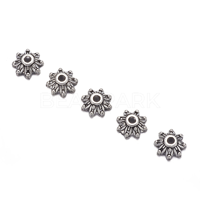 Flower Tibetan Silver Bead Caps X-A475-1