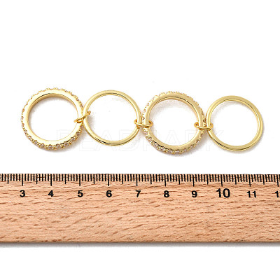 Brass Micro Pave Cubic Zirconia Finger Rings RJEW-P166-12G-01-1