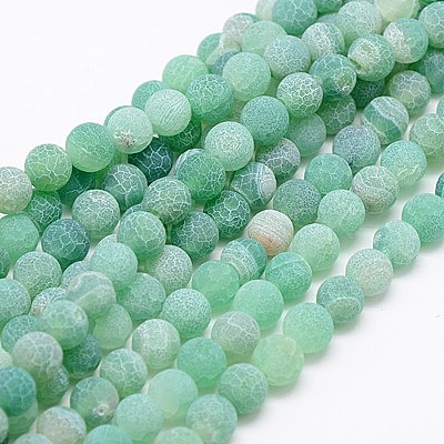 Natural & Dyed Crackle Agate Bead Strands G-T056-6mm-06-1