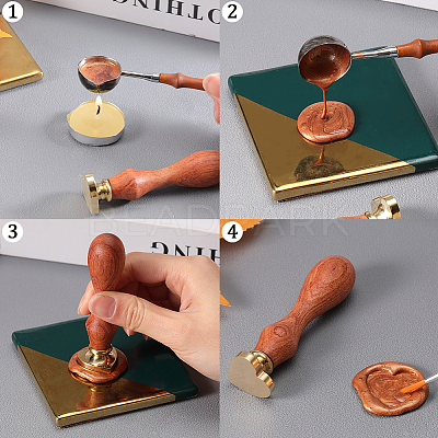 Raw(Unplated) Wax Seal Brass Blank Stamp AJEW-CP0007-44B-1