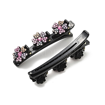 Fashion Double Layer Resin Rhinestone Alligator Hair Clips Sets PHAR-P005-25-1