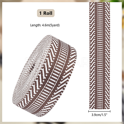 5 Yards Ethnic Style Polyester Jacquard Striped Ribbon OCOR-PH0004-17B-1