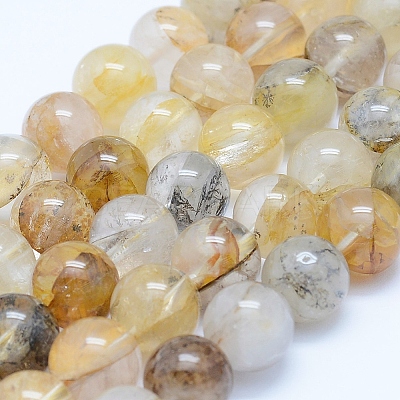 Natural Dendritic Quartz Beads Strands G-J373-01-12mm-1