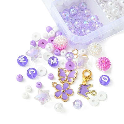 DIY Round Acrylic & Glass Beads Bracelets Jewelry Kits DIY-FS0006-29C-1